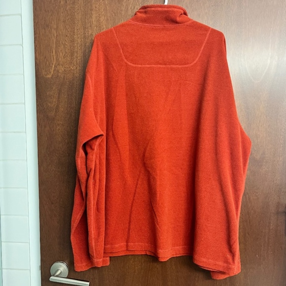 Koppen Men’s Orange Quarter Zip Long Sleeve Fleece Pullover Sweater XXL - Picture 3 of 7